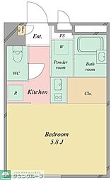 プランドール鶴間 ワンルームの間取図画像