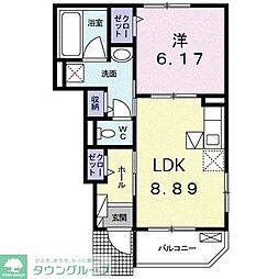 メーヴェ2 1LDKの間取図画像