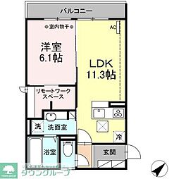 ハイム羽沢横浜国大11 1LDKの間取図画像