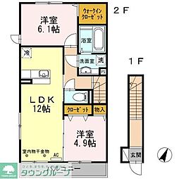 ソラーレ不動丸 2LDKの間取図画像