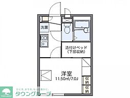 レオパレスクルンテープA 1Kの間取図画像