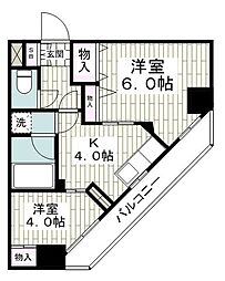 第5山庄ビル 2Kの間取図画像