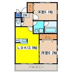 パークプラザ 2LDKの間取図画像
