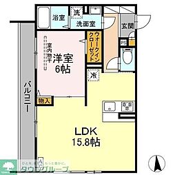 メゾン ド ネージュ東戸塚 1LDKの間取図画像