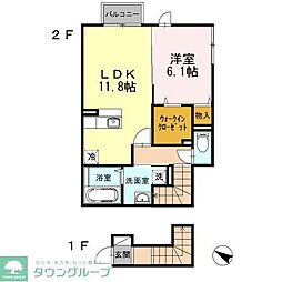 ベル・エスパース 1LDKの間取図画像