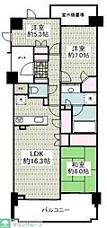 プラウド横濱ヒルトップ 3LDKの間取図画像