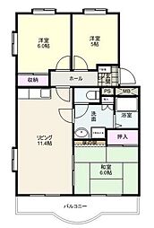 ヴィラハイツ湘南 3LDKの間取図画像