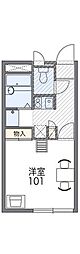 レオパレスアサヒ 1Kの間取図画像