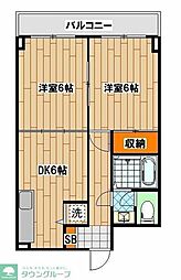 ティエイハウス 2DKの間取図画像