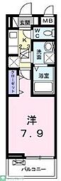 サニーコート2 1Kの間取図画像