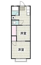 コーポ長田A棟 2Kの間取図画像
