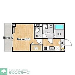 (仮称)ジーメゾン大和ウエスト 1Kの間取図画像