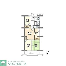 コーポレート中央林間1号棟 3LDKの間取図画像