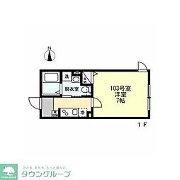 アパート 1Kの間取図画像
