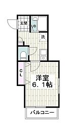 メゾンシャルム 1Kの間取図画像