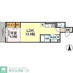 D'Bless湘南台6丁目 1LDKの間取図画像