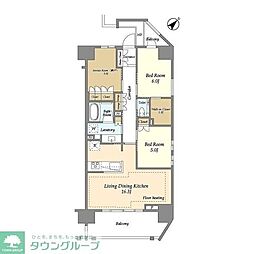 京急本線 横須賀中央駅 徒歩4分の賃貸マンション 9階2SLDKの間取り