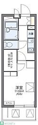 レオパレス前里 2階1Kの間取り