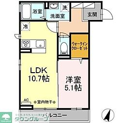 京急本線 京急富岡駅 徒歩16分の賃貸アパート 2階1LDKの間取り