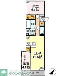 (仮称)D-Paina 笹下 206 2階2LDKの間取り