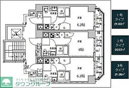 横浜市営地下鉄ブルーライン 伊勢佐木長者町駅 徒歩8分の賃貸マンション 6階1Kの間取り