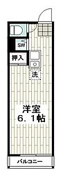 スリーパインズ ワンルームの間取図画像