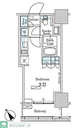 パークアクシス横濱関内スクエア ワンルームの間取図画像