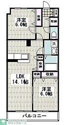 メゾンラフィーヌ 2LDKの間取図画像