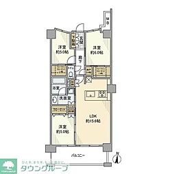 ヴェレーナシティ横浜根岸ザ・フロント 3LDKの間取図画像