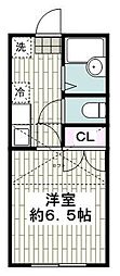 コルモ上大岡 1Kの間取図画像