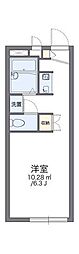 レオパレスヨコハマミナミ 1Kの間取図画像