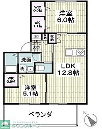 ウィステリア 2LDKの間取図画像