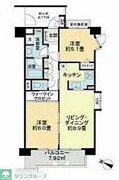 サンヴェール上大岡 2LDKの間取図画像
