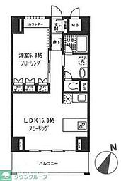 ロジュマン湘南 1LDKの間取図画像