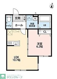 ヴェルデフラット弘明寺 1LDKの間取図画像