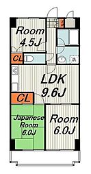 スカイパレス東戸塚 3DKの間取図画像
