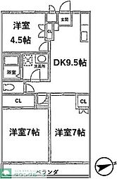 メゾンKSI 3DKの間取図画像