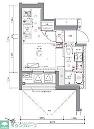 AZEST阪東橋II ワンルームの間取図画像