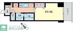 カーザ・ペルラ 1Kの間取図画像