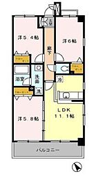 ハートヒルズ上大岡 3LDKの間取図画像