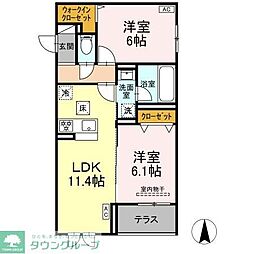Belle Clair 杉田WEST 2LDKの間取図画像