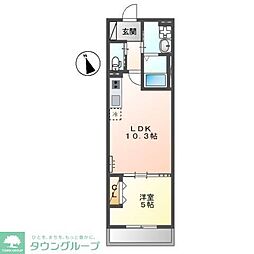リオグランデ東戸塚 1LDKの間取図画像
