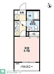 MTレジデンス立場 1Kの間取図画像
