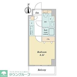 JR京浜東北・根岸線 蕨駅 徒歩3分の賃貸マンション 7階1Kの間取り