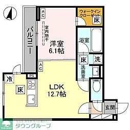 JR京浜東北・根岸線 北浦和駅 徒歩9分の賃貸アパート 2階1LDKの間取り