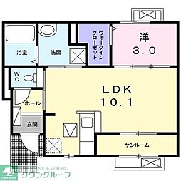 埼玉高速鉄道 川口元郷駅 徒歩24分の賃貸アパート 1階1LDKの間取り