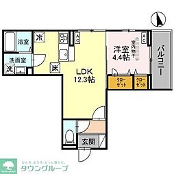 ノーブルパレス大原 1LDKの間取図画像