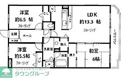 JR京浜東北・根岸線 浦和駅 徒歩14分の賃貸マンション 5階3LDKの間取り
