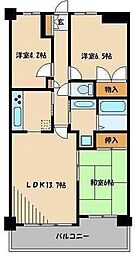 JR京浜東北・根岸線 与野駅 徒歩1分の賃貸マンション 4階3LDKの間取り