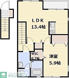 JR京浜東北・根岸線 西川口駅 徒歩15分の賃貸アパート 2階1LDKの間取り